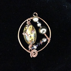 avant garde pendant with Indian glass bead