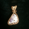 Wire weave cat pendant with purple and white amethyst